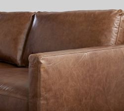 Pacifica Slim Arm Leather Sofa (69"&ndash;90")