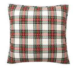 Pick-Stitch Stewart Plaid Cotton Linen Quilted Sham
