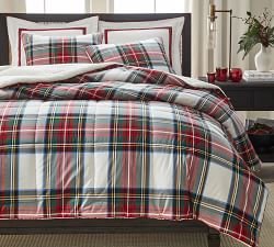 Stewart Plaid Cotton Sherpa Comforter Sham