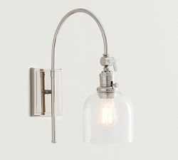 Textured Glass Arc Sconce (18'')