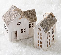 Wooden House Ornaments