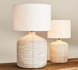 Cambria Rattan Table Lamp (21"-26")