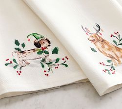 Christmas Dog Hand Towels - Set of 2