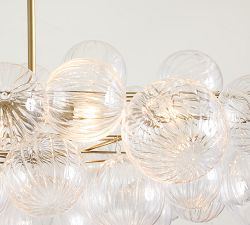 Cooper Glass Bubbled Oval Chandelier (40")