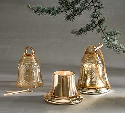 Cut Glass Bell Candle - Winter Spruce