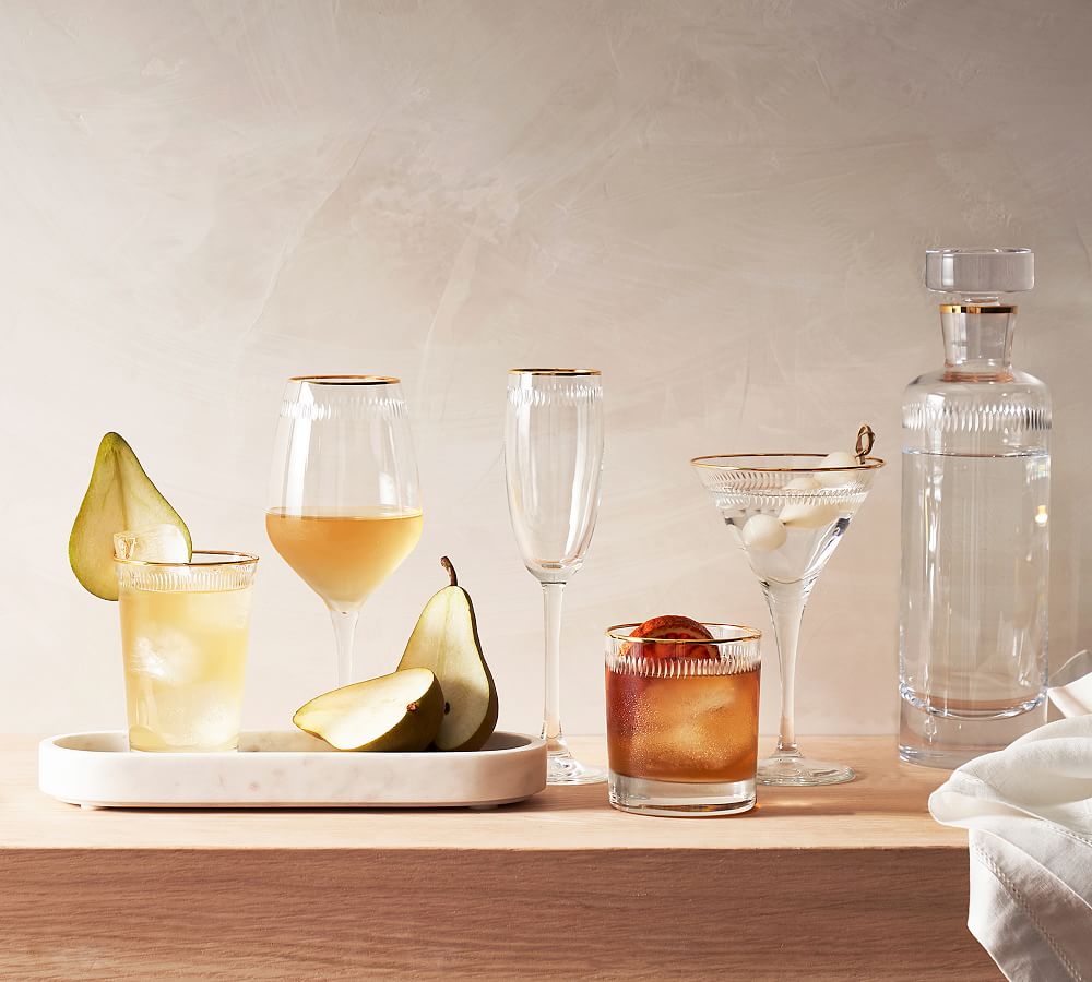 Etched Gold Rim Glassware Collection by Pottery Barn