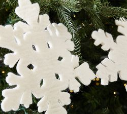 Handcrafted Felt Snowflake Garland - Set of 3
