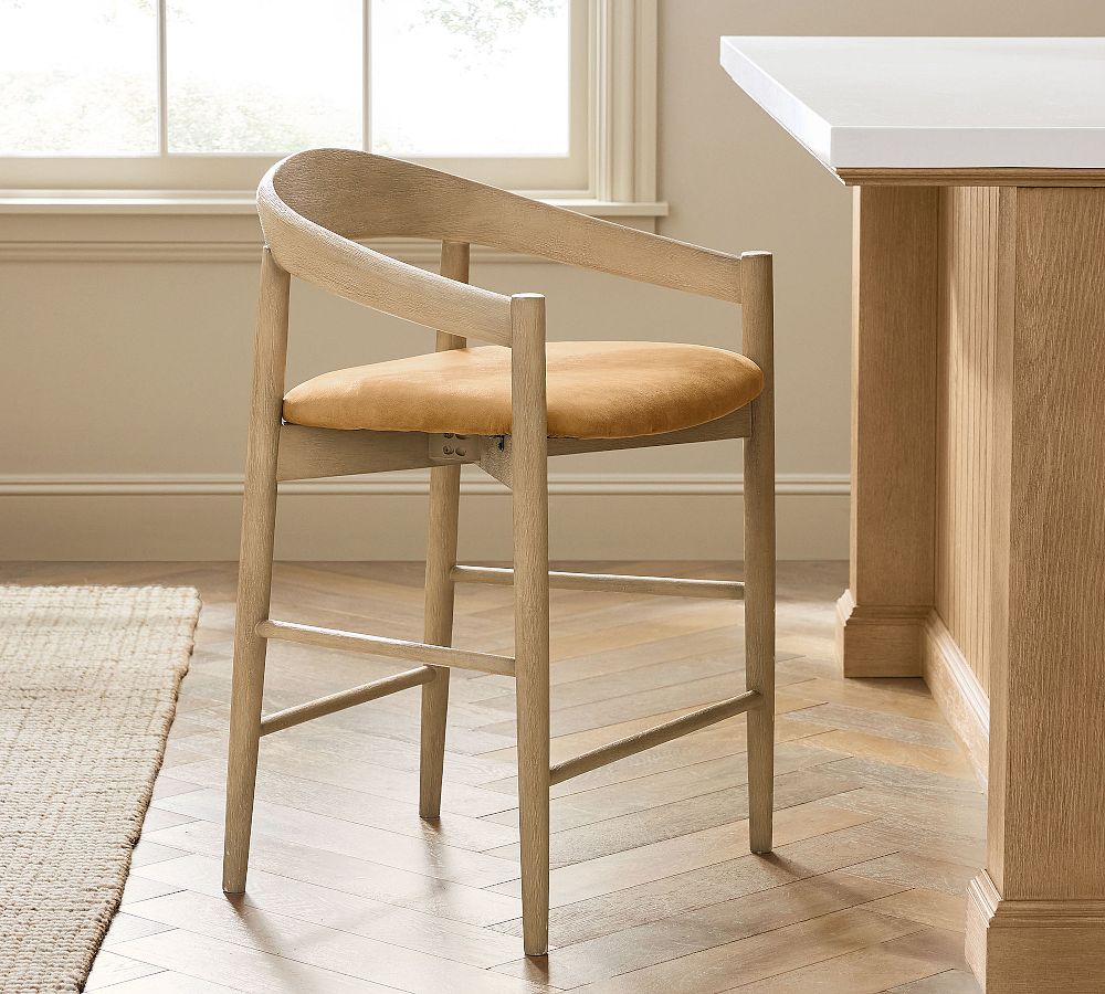 Laguna Leather Stool by Pottery Barn
