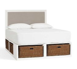 Stratton Storage Platform Bed &amp; Montgomery Headboard with Baskets