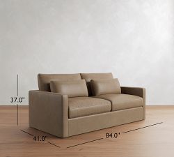 Westwood Slim Arm Deep Seat Leather Sleeper Sofa  (53"&ndash;84")