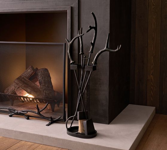 Pottery Barn Antler Fireplace Tool Set - Thumbnail 4