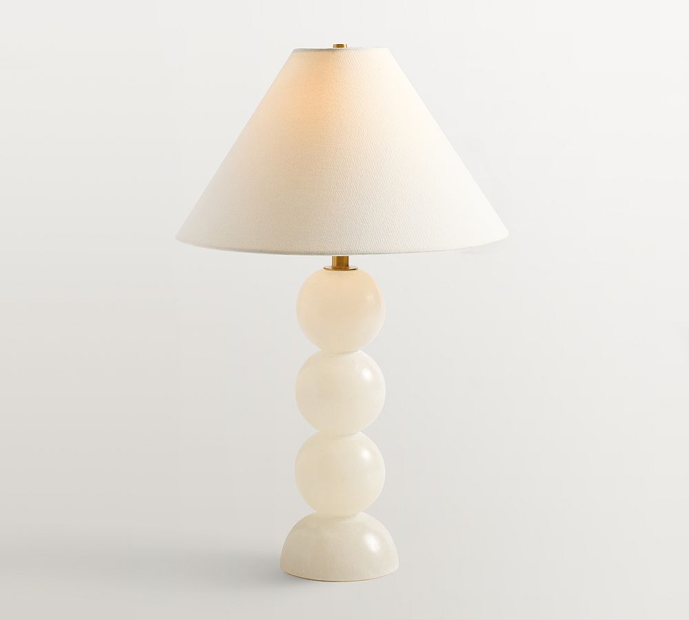 Ela Alabaster Stacked Table Lamp (22") by Pottery Barn