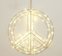 Lit Peace Sign Wall Art