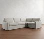 PB Comfort Modern Square Arm Slipcovered 3-Piece Wedge Sleeper Sectional (119")