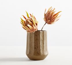 Rustic Brown Fluted Vase