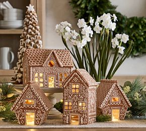 Handcrafted Gingerbread Village Houses | Pottery Barn
