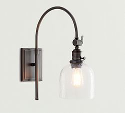 Textured Glass Arc Sconce (18'')