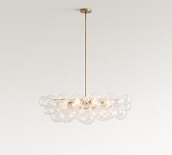Cooper Glass Bubbled Oval Chandelier (40")