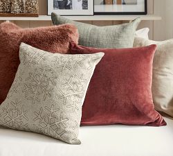 Shimmer Snowflake Embroidered Pillow Cover