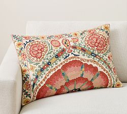 Paige Suzani Embroidered Lumbar Pillow