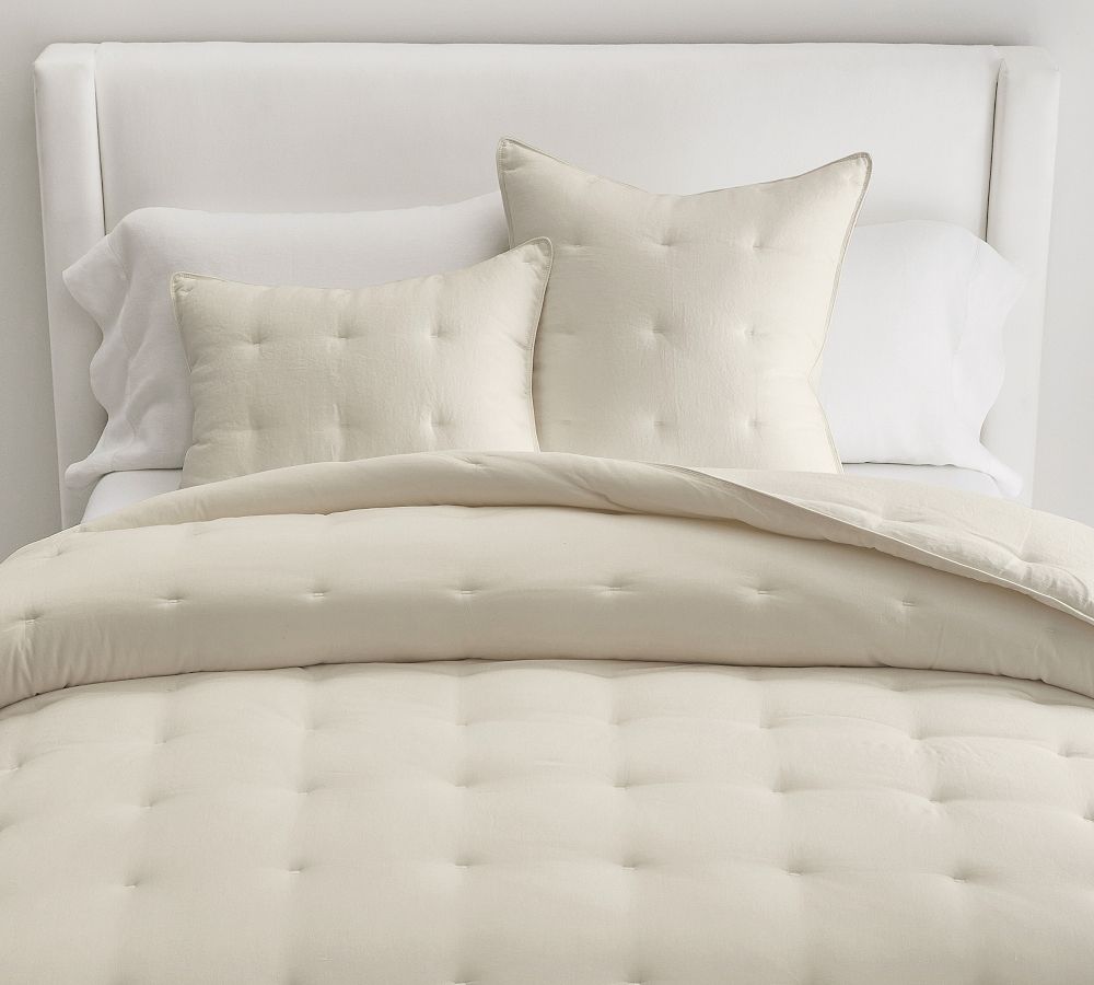 Belgian Flax Linen Comforter - Classic Ivory, Full/Queen