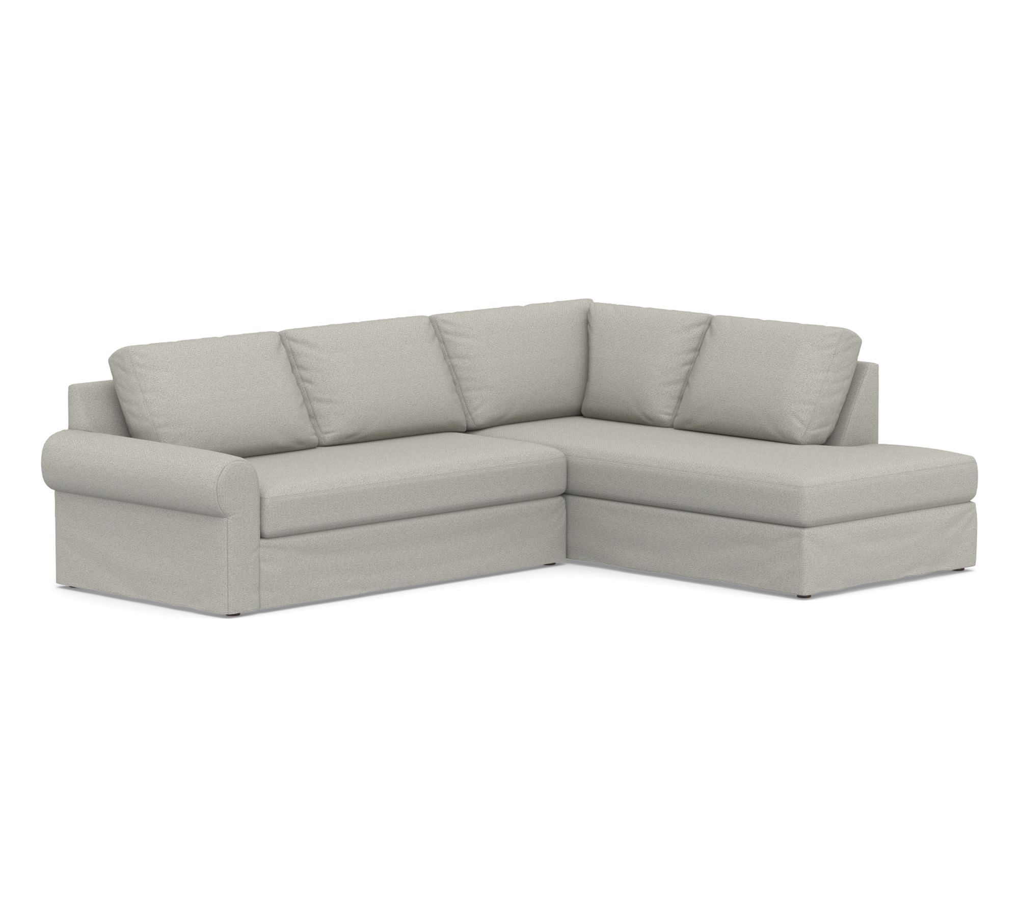 Big Sur Roll Arm Slipcovered Return Bumper Sectional (114"&ndash;146") - thumbnail 10