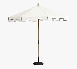 9' Round Outdoor Capri Patio Umbrella &ndash; Eucalyptus Tilt Frame​
