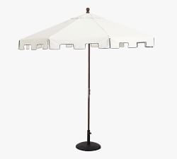 9' Round Outdoor Capri Patio Umbrella &ndash; Eucalyptus Tilt Frame​