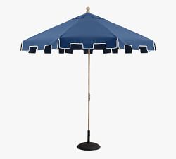 9' Round Outdoor Capri Patio Umbrella &ndash; Eucalyptus Tilt Frame​