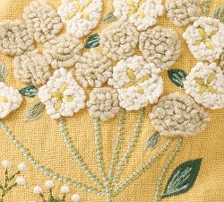 Bouquet Floral Embroidered Pillow Cover