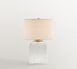 Cooper Ribbed Glass Table Lamp (19"-30")