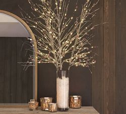 Faceted Mercury Glass Candle Holder
