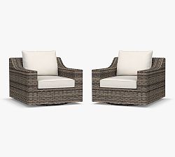 Torrey Wicker Slope Arm Swivel Outdoor Lounge Chair