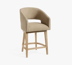 Baldwin Leather Swivel Stool