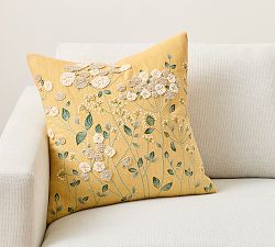 Bouquet Floral Embroidered Pillow Cover