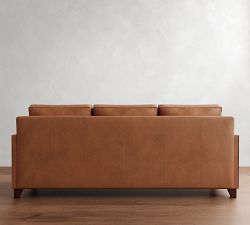 Cameron Square Arm Leather Sofa (62"&ndash;97")