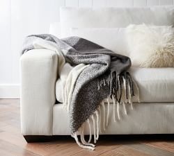 Color Blocked Faux Mohair Throw