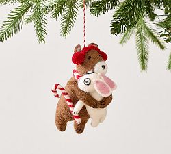 Open Box: Animals Hugging Felt Ornament