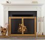Industrial 44" Fireplace Screen with Doors