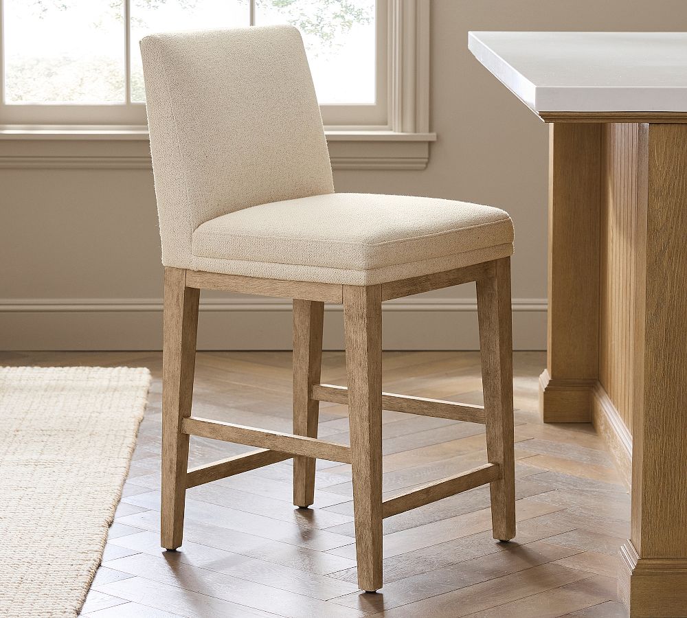 Jake Armless Upholstered Stool by Pottery Barn