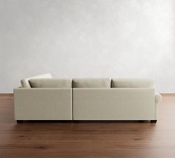 PB Comfort Modern Roll Arm 3-Piece L-Shaped Wedge Sleeper Sectional (121")