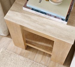 Travertine Square Side Table (21")