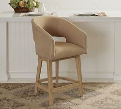 Baldwin Leather Swivel Stool