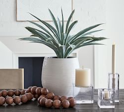 Faux Faded Striped Agave Plant