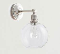 Glass Globe Straight Arm Sconce (13'')