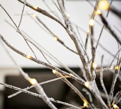 Lit Frosted Twig Bundle - Set of 3