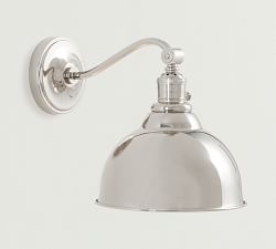 Metal Bell Curved Arm Sconce (10'')