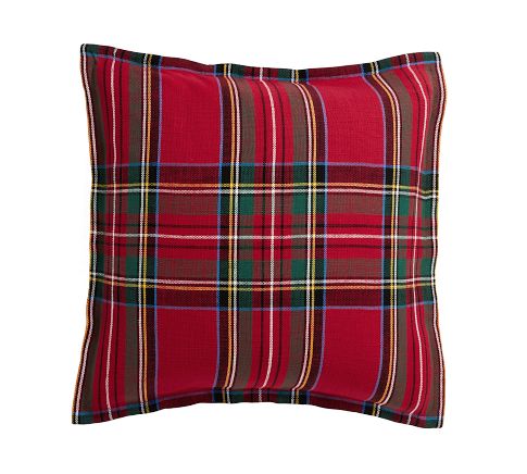 Stewart Plaid Sham, Red Multi, Euro