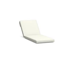 Torrey Outdoor Cushion Cover Single Chaise, High Performance Canvas; White