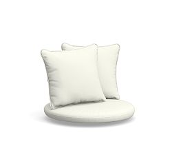 Torrey Cushion Cover Papasan Outdoor Chair, High Performance Canvas; White